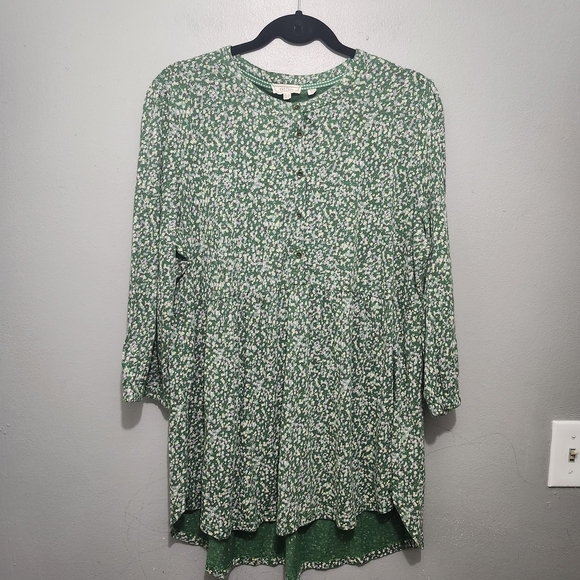 Fat Face Tops - Fat Face Green White Floral Tunic Size 10